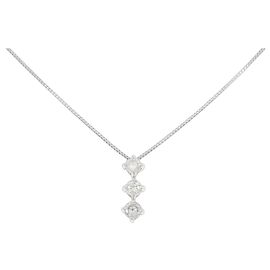 Autre Marque Collana con tre diamanti Pt900/Pt850