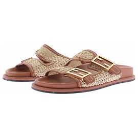 Fendi Feel leather sandals brown