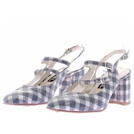 Carel Slingbacks in blauem Vichy-Karo