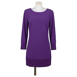 Pierre Cardin Vestido Morado de Manga Larga