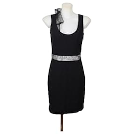 Abito Valentino Garavani Nero in Cotone con Pizzo