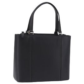 Borsa a mano BURBERRY in pelle nera e argento Auth am12432V