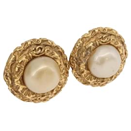 Pendientes CHANEL Metal Tono Dorado CC Auth 198820