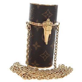 LOUIS VUITTON Monogram Lipstick Case Cosmetic Pouch MP2406 LV Auth 195512M