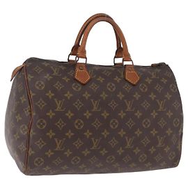 LOUIS VUITTON Monogram Speedy 35 Hand Bag M41524 LV Auth 195443