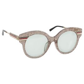 Gafas de sol GUCCI Metal Pink Gold GG0282SA Auth 196713M