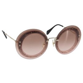 Occhiali da sole Miu Miu Metal Pink Gold Auth 196725M