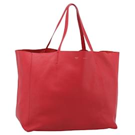 Céline Borsa Tote Horizontal Cabas CELINE in pelle rossa e oro Auth 198719