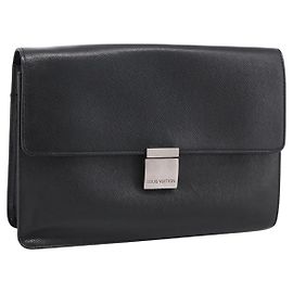 Borsa a pochette LOUIS VUITTON Taiga Selenga Ardoise M30782 LV Auth 198728