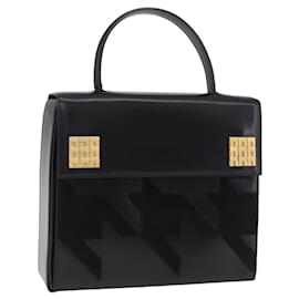 Céline Borsa a mano CELINE in pelle nera dettagli dorati Auth 198516V