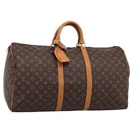 LOUIS VUITTON Monogram Keepall 55 Boston Bag M41424 LV Auth ka5698A