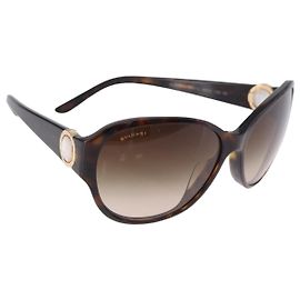Bulgari Occhiali da sole BVLGARI Plastica Marrone Tono Oro Auth BA15032A