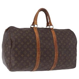 LOUIS VUITTON Monogram Keepall 50 Boston Bag M41426 LV Auth 195192
