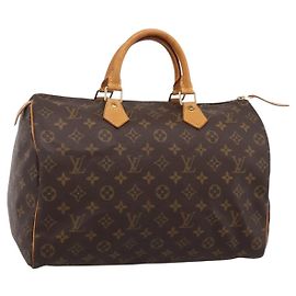 Borsa a mano LOUIS VUITTON Monogram Speedy 35 M41524 LV Auth 193145V