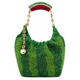 Borsa Loewe Squeeze Mini Watermelon in pelle e perline