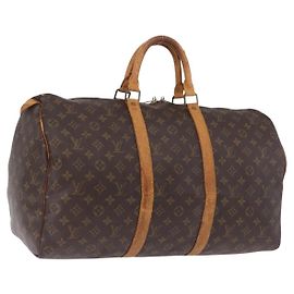 LOUIS VUITTON Monogram Keepall 55 Boston Bag M41424 LV Auth 194701