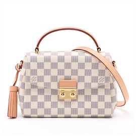 Louis Vuitton Bolsa Croisette Canvas Top-handle Crossbody Damier Azur