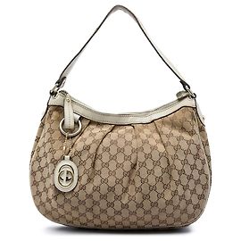 Borsa a tracolla Gucci GG Canvas Sukey Beige