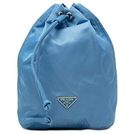Pouch con Coulisse Prada Tessuto Blu