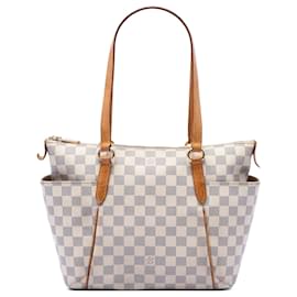 Borsa Tote Louis Vuitton Damier Azur Totally PM bianca