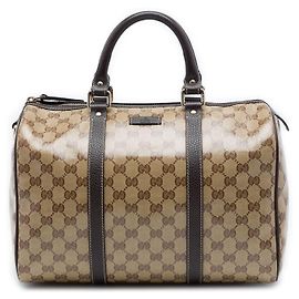 Gucci Medium GG Crystal Joy Boston Bag Beige