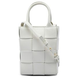 Bolso Tote Satchel Mini Maxi Nappa Intrecciato North South Cassette Bottega Veneta blanco