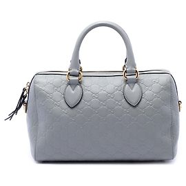 Borsa Boston Satchel Gucci Guccissima Grigia