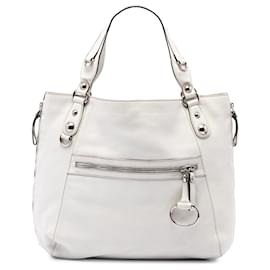 Tote Gucci Icon Bit Zip in pelle di vitello bianca
