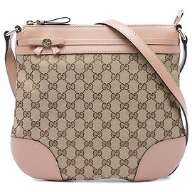 Borsa a tracolla Gucci Mayfair in tela GG beige