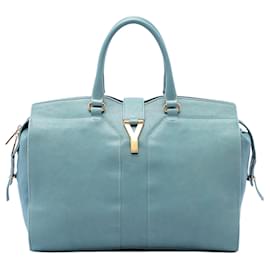 Saint Laurent Cabas Chyc Große Ledertasche in Blau
