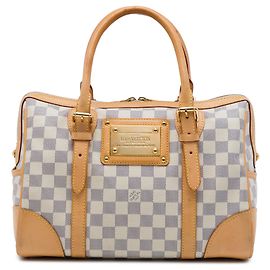 Borsa a mano Louis Vuitton Damier Azur Berkeley bianca