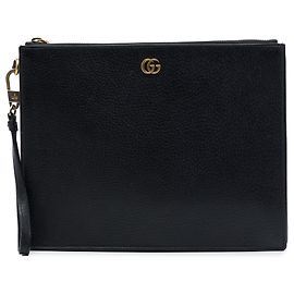 Clutch Gucci GG Marmont in pelle di vitello nera