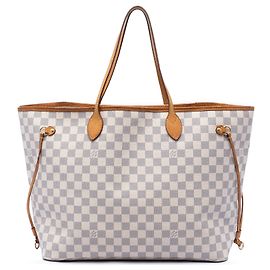 Louis Vuitton Neverfull GM Tote Bag Damier Azur Weiß