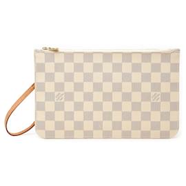Pouch Louis Vuitton Damier Azur Neverfull MM bianca