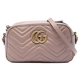 Borsa a tracolla Gucci Small GG Marmont in pelle matelassé marrone
