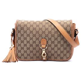 Borsa a tracolla Gucci GG Canvas Marrakech Beige