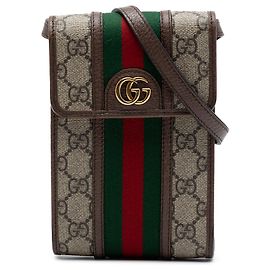 Borsa a tracolla Mini GG Supreme Web Ophidia Gucci Beige