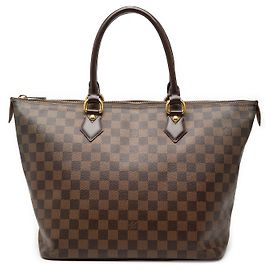 Brown Louis Vuitton Damier Ebene Saleya MM Tote Bag