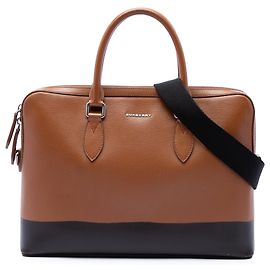 Borsa business Barrow in pelle bicolore marrone Burberry