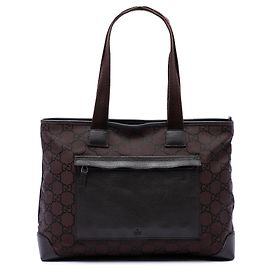 Borsa Tote Gucci GG in nylon marrone