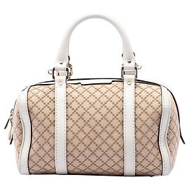Borsa Boston Satchel Gucci Joy Small in tela Diamante beige