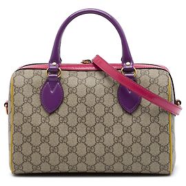 Borsa Boston Satchel Gucci Limited Edition Small Multicolor GG Supreme Viola