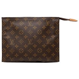 Louis Vuitton Monogram Toiletry Pouch 26 Clutch Bag braun