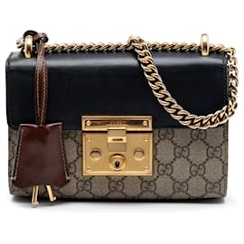 Borsa a tracolla Gucci Small GG Supreme Padlock Beige