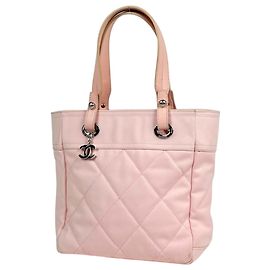 Borsa Tote Chanel in tela rosa