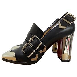 Christian Louboutin Anita 85 Pumps Kalbsleder Schwarz Silber