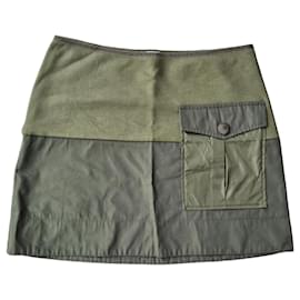 Minifalda cargo bicolore Moncler verde
