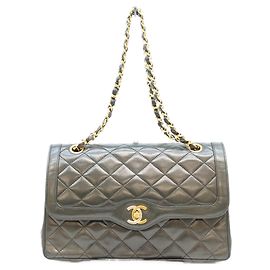 Borsa a tracolla Chanel Lambskin Paris Limited Edition Double Flap Matelassé