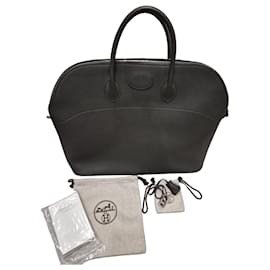 Hermès Bolide 45 Borsa da Viaggio Pelle Nera