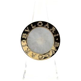 Bulgari Anello a fascia Bvlgari in oro giallo con intarsio in madreperla